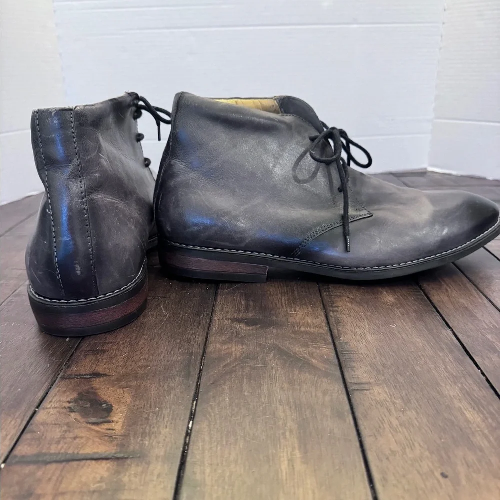 Sandro Moscoloni Chukka Ankle Boots Men's Size 13 D Gray Black Leather W/ Laces